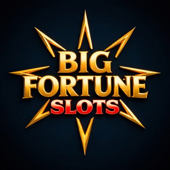 Big Fortune Slots Golden text "BIG FORTUNE SLOTS" with a starburst design on a dark background.